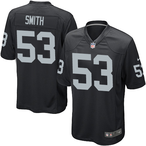 Men's Game Malcolm Smith Nike Jersey Black Home - #53 NFL Oakland Raiders